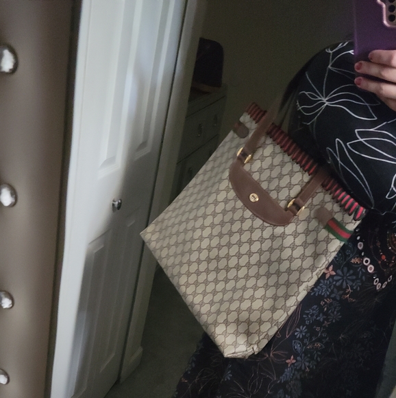 100% Authentic Gucci vintage GG canvas tote bag - Picture 2 of 16